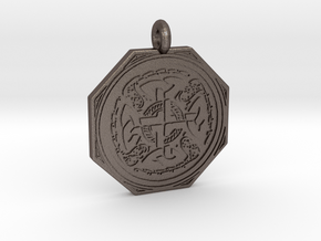 Celtic Cross Octogonal Pendant in Polished Bronzed-Silver Steel