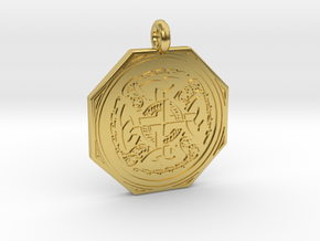 Celtic Cross Octogonal Pendant in Polished Brass