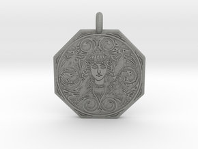 Brigantia Goddess Octagon Pendant in Gray PA12