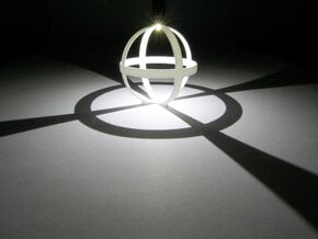 Octahedron (stereographic projection) in White Natural Versatile Plastic
