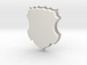 Ornate Shield (Framed) in White Natural Versatile Plastic: Small