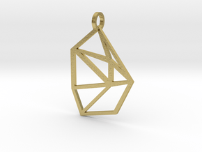 Bent Hex Droplet Necklace in Natural Brass