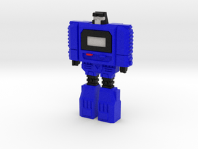 Retro Time Robot (Blue) in Natural Full Color Sandstone