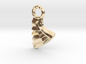Wing Pendent and Charm 3D print model in 14k Gold Plated Brass