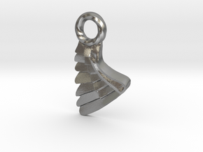 Wing Pendent and Charm 3D print model in Natural Silver