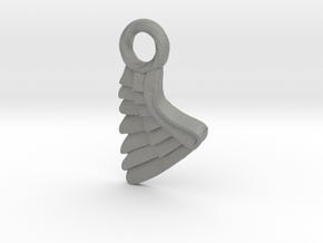 Wing Pendent and Charm 3D print model in Gray PA12