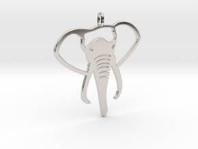 Elephant in Rhodium Plated Brass