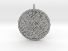 Horse  Round Celtic Pendant in Aluminum