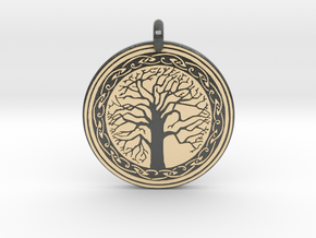 Sacred Tree Of Life Round Pendant in Glossy Full Color Sandstone