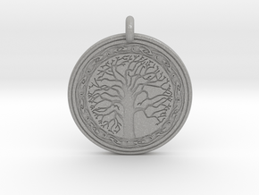 Sacred Tree Of Life Round Pendant in Aluminum