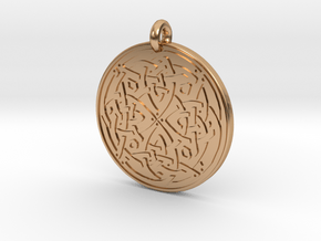 Celtic Spiritual Journey round Pendant in Polished Bronze
