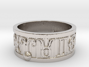 Zodiac Sign Ring Aries / 21mm in Rhodium Plated Brass