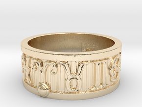 Zodiac Sign Ring Aries / 21mm in 14k Gold Plated Brass