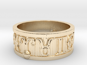 Zodiac Sign Ring Aries / 21.5mm in 14k Gold Plated Brass
