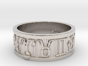 Zodiac Sign Ring Aries / 22.5mm in Rhodium Plated Brass