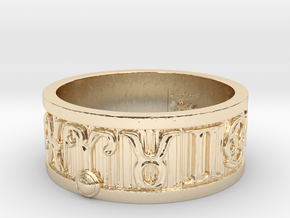 Zodiac Sign Ring Aries / 22.5mm in 14k Gold Plated Brass