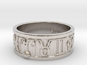 Zodiac Sign Ring Aries / 23mm in Rhodium Plated Brass