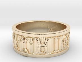 Zodiac Sign Ring Aries / 23mm in 14k Gold Plated Brass