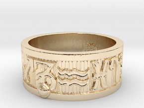 Zodiac Sign Ring Capricorn / 20.5mm in 14k Gold Plated Brass