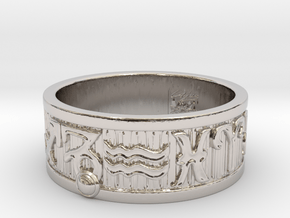 Zodiac Sign Ring Capricorn / 23mm in Rhodium Plated Brass