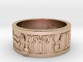 Zodiac Sign Ring Pisces / 20.5mm in 14k Rose Gold Plated Brass