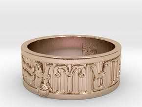 Zodiac Sign Ring Pisces / 23mm in 14k Rose Gold Plated Brass