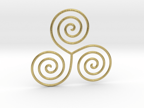 Celtic triple spiral pendant in Natural Brass