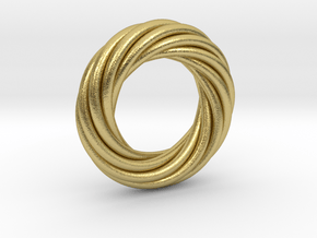 Intertwined ritual circle of circles in Natural Brass