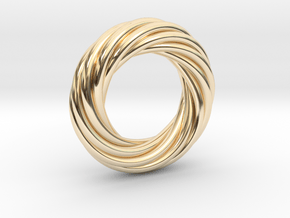 Intertwined ritual circle of circles in 14k Gold Plated Brass