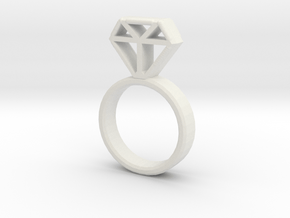 Diamond Ring in White Natural Versatile Plastic