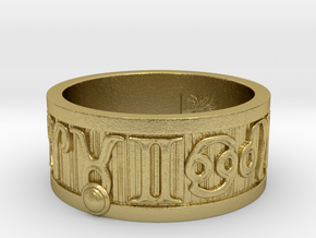Zodiac Sign Ring Taurus / 20.5mm in Natural Brass