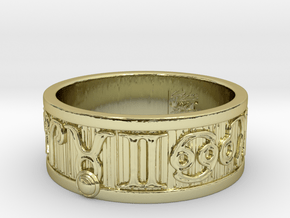 Zodiac Sign Ring Taurus / 23mm in 18k Gold Plated Brass