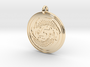 Fish Celtic - Round Pendant in 14K Yellow Gold