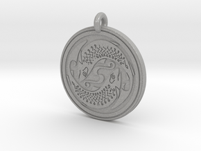 Fish Celtic - Round Pendant in Aluminum