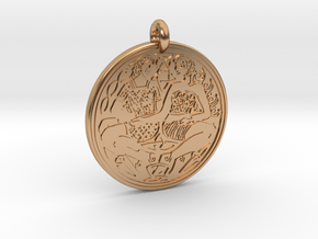 Divine Couple Celtic  - Round Pendant in Polished Bronze