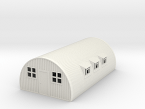 1/100th scale Nissen hut in White Natural Versatile Plastic