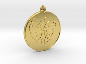 Heart - Round Celtic Pendant in Polished Brass