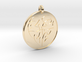 Heart - Round Celtic Pendant in 14K Yellow Gold