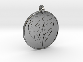 Heart - Round Celtic Pendant in Polished Silver