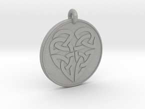 Heart - Round Celtic Pendant in Aluminum
