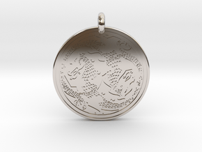 Dragon Celtic - Round Pendant in Platinum