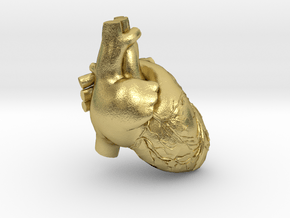 very tiny detail heart in Natural Brass
