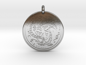 Nehalennia Dolphin Celtic  - Round Pendant in Polished Silver