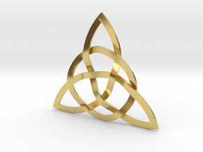 Trinity Knot in Polished Brass (Interlocking Parts)