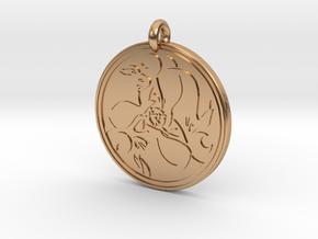 Hare Celtic  - Round Pendant in Polished Bronze