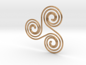 Water triple spiral pendant in Natural Bronze