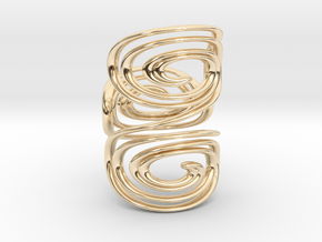 Water triple spiral ring in 14k Gold Plated Brass