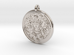 Brigantia Goddess Round Pendant in Platinum