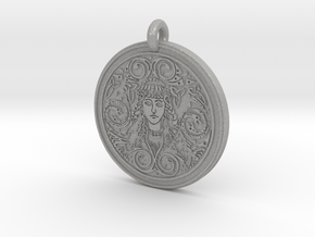 Brigantia Goddess Round Pendant in Aluminum