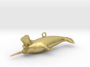 Narwhal Necklace in Natural Brass